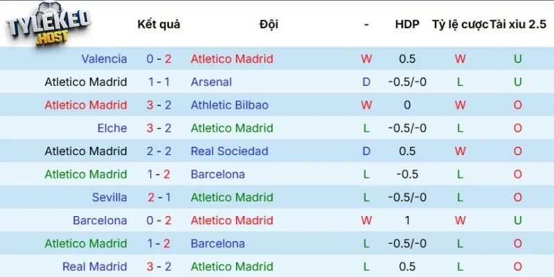 Ấn tượng thi đấu của Atlético de Madrid
