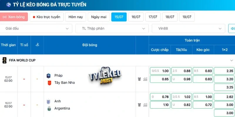 Cập nhật bảng kèo chuẩn nhất cho trận bán kết Pháp vs Tây Ban Nha